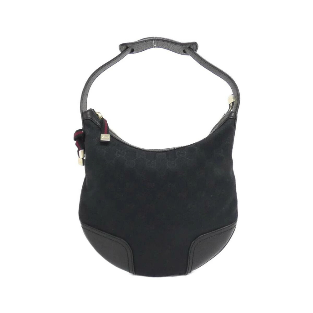 Gucci Black GG Canvas Princy Hobo Bag black leather